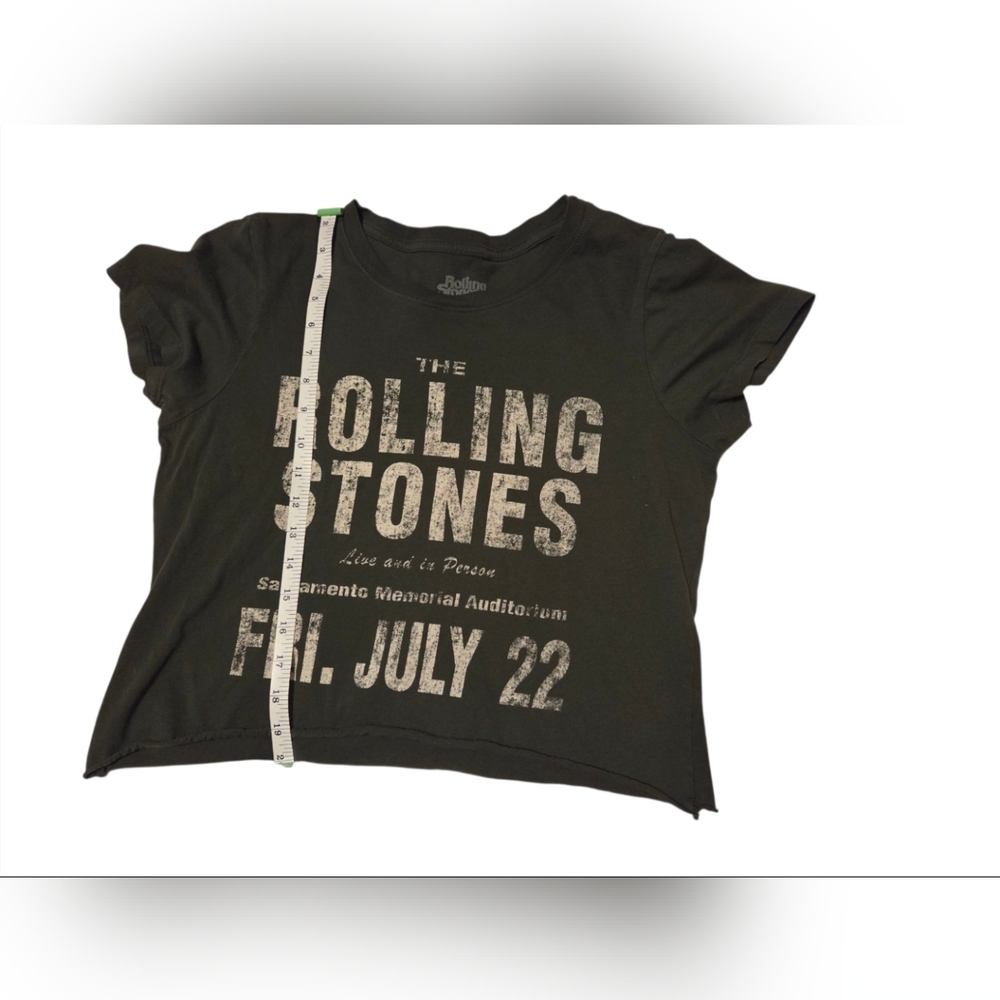 Rolling Stones Dark Olive Cropped Concert Tee L - Picture 5 of 7